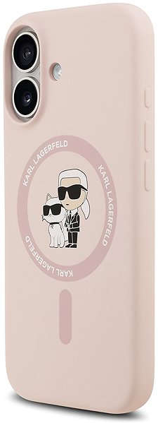 Handyhülle Karl Lagerfeld Liquid Silicone Karl and Choupette MagSafe Back Cover für iPhone 17 Pink ...