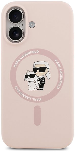 Handyhülle Karl Lagerfeld Liquid Silicone Karl and Choupette MagSafe Back Cover für iPhone 17 Pink ...