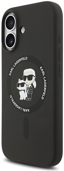 Handyhülle Karl Lagerfeld Liquid Silicone Karl and Choupette MagSafe Back Cover für iPhone 17 Black ...