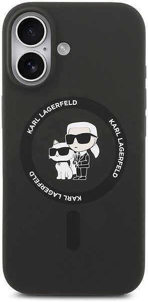 Handyhülle Karl Lagerfeld Liquid Silicone Karl and Choupette MagSafe Back Cover für iPhone 17 Black ...