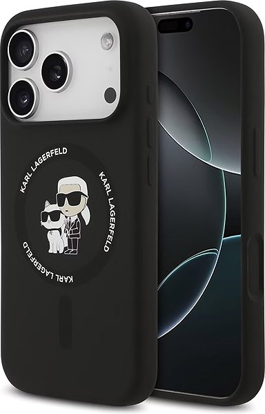 Handyhülle Karl Lagerfeld Liquid Silicone Karl and Choupette MagSafe Back Cover für iPhone Air Black ...