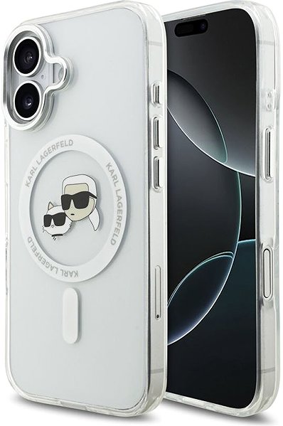 Handyhülle Karl Lagerfeld IML K&CH Heads Metal Frame MagSafe Back Cover für iPhone 17 Transparent ...