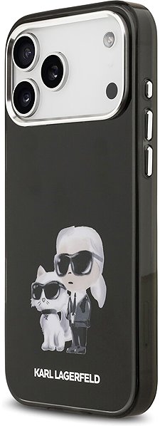 Handyhülle Karl Lagerfeld IML Aquarelle Karl und Choupette Back Cover für iPhone 17 Pro Schwarz ...