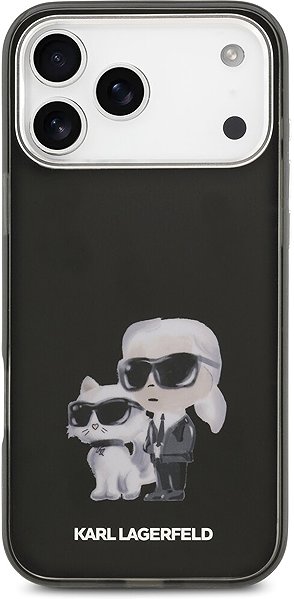 Handyhülle Karl Lagerfeld IML Aquarelle Karl und Choupette Back Cover für iPhone 17 Pro Schwarz ...
