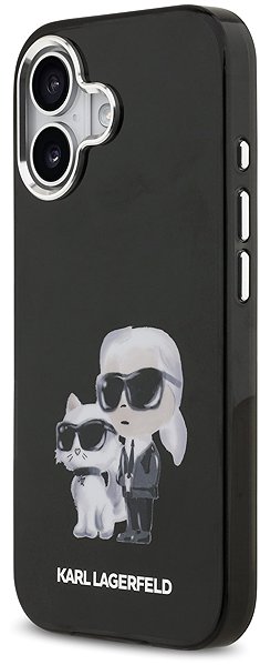 Telefon tok Karl Lagerfeld IML Aquarelle Karl and Choupette iPhone 17 fekete tok ...