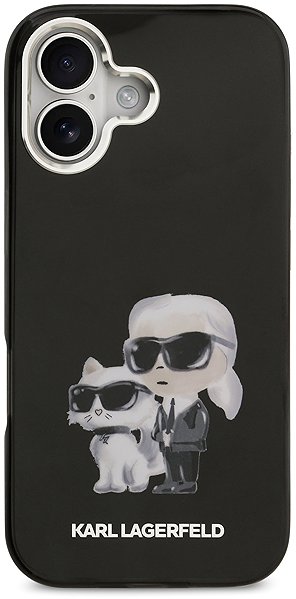 Telefon tok Karl Lagerfeld IML Aquarelle Karl and Choupette iPhone 17 fekete tok ...