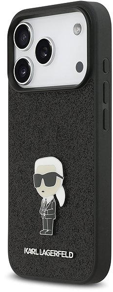 Handyhülle Karl Lagerfeld Fixed Glitter Metall Ikonik Back Cover für iPhone 17 Pro Black ...
