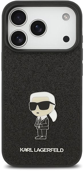 Handyhülle Karl Lagerfeld Fixed Glitter Metall Ikonik Back Cover für iPhone 17 Pro Black ...