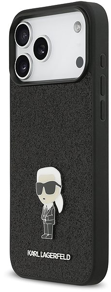 Handyhülle Karl Lagerfeld Fixed Glitter Metall Ikonik Back Cover für iPhone 17 Pro Max Black ...