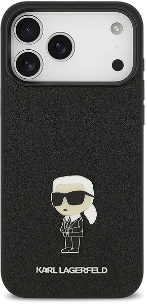 Handyhülle Karl Lagerfeld Fixed Glitter Metall Ikonik Back Cover für iPhone 17 Pro Max Black ...
