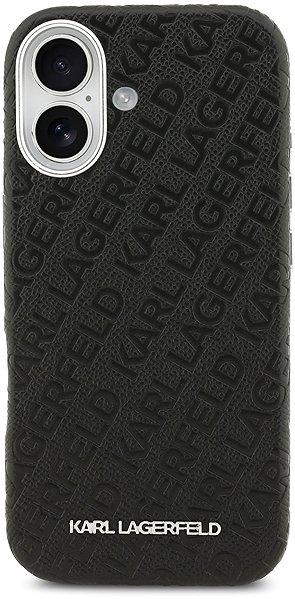 Handyhülle Karl Lagerfeld Grained PU Repeated Logo MagSafe Back Cover für iPhone 17 Black ...