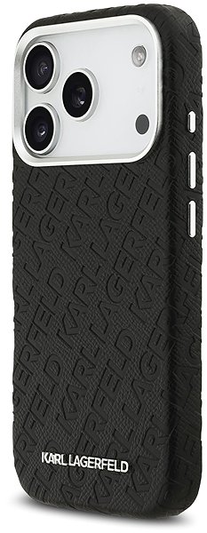 Handyhülle Karl Lagerfeld Grained PU Repeated Logo MagSafe Back Cover für iPhone 17 Pro Black ...