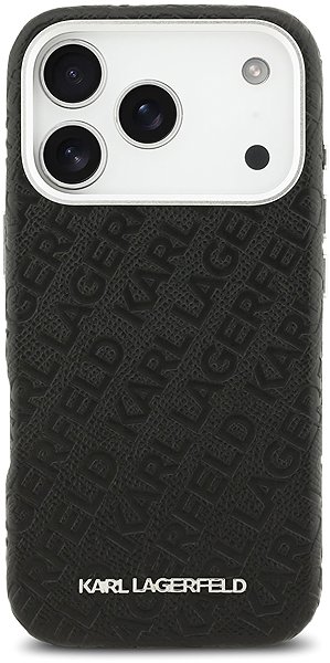 Handyhülle Karl Lagerfeld Grained PU Repeated Logo MagSafe Back Cover für iPhone 17 Pro Black ...