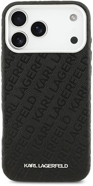 Handyhülle Karl Lagerfeld Grained PU Repeated Logo MagSafe Back Cover für iPhone 17 Pro Max Black ...
