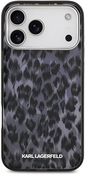 Handyhülle Karl Lagerfeld IML Leopard MagSafe Back Cover für iPhone 17 Pro Max Grau ...