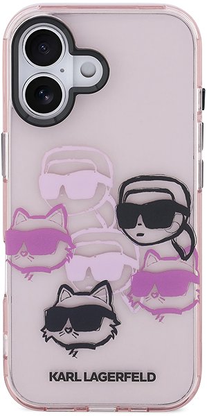 Handyhülle Karl Lagerfeld IML Multi K&CH Heads Back Cover für iPhone 17 Rosa ...