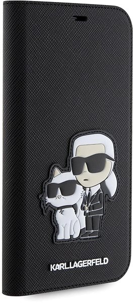 Handyhülle Karl Lagerfeld PU Saffiano Karl and Choupette NFT Book Case für iPhone 11 Black ...