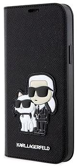 Handyhülle Karl Lagerfeld PU Saffiano Karl uad Choupette NFT Book Case für iPhone 12/12 Pro Black ...