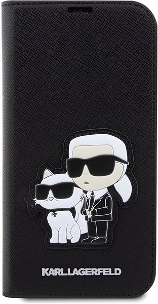 Handyhülle Karl Lagerfeld PU Saffiano Karl and Choupette NFT Book Case für iPhone 13 Pro Black ...