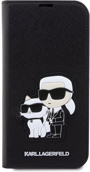 Handyhülle Karl Lagerfeld PU Saffiano Karl and Choupette NFT Book Case für iPhone 13 Pro Max Black ...