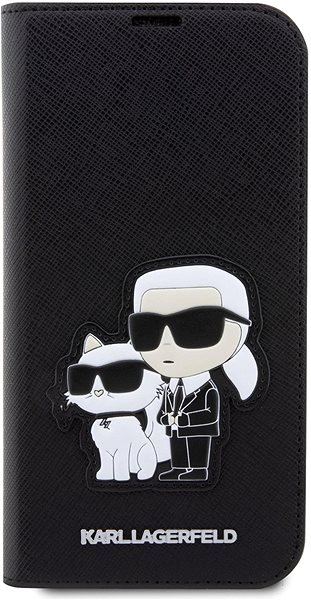 Handyhülle Karl Lagerfeld PU Saffiano Karl uad Choupette NFT Book Case für iPhone 14 Pro Black ...