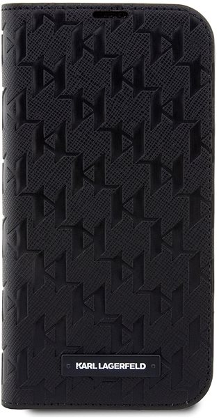 Handyhülle Karl Lagerfeld Saffiano Monogram Book Case für iPhone 14 Pro Black ...