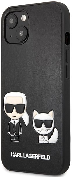 Telefon tok Karl Lagerfeld and Choupette PU Leather Apple iPhone 13 fekete tok ...
