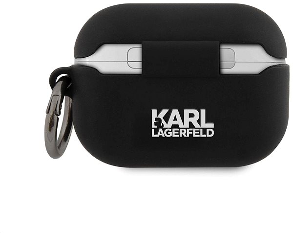 Puzdro na slúchadlá Karl Lagerfeld Rue St Guillaume Silikónové Puzdro pre Airpods Pro Black Zadná strana