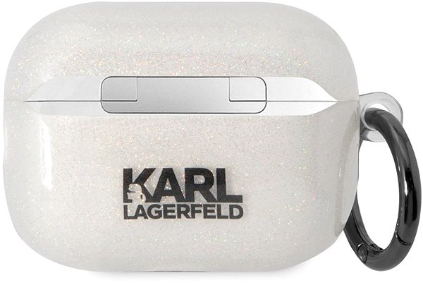 Fülhallgató tok Karl Lagerfeld 3D Logo NFT Karl and Choupette TPU Glitter Airpods Pro 2 White tok ...