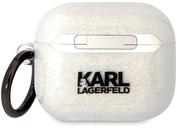 Puzdro na slúchadlá Karl Lagerfeld 3D Logo NFT Karl and Choupette TPU Glitter Puzdro na Airpods 3 White ...