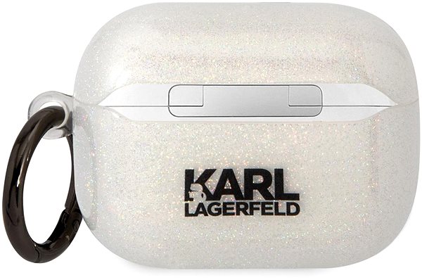Fülhallgató tok Karl Lagerfeld 3D Logo NFT Karl and Choupette TPU Glitter Airpods Pro White tok ...