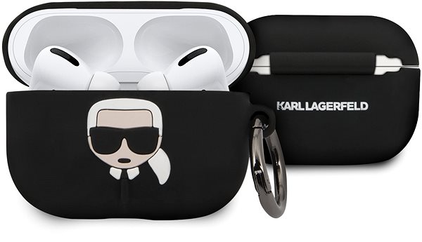 Fülhallgató tok Karl Lagerfeld Black Szilikon tok Airpod Pro fülhallgatóhoz Jellemzők/technológia