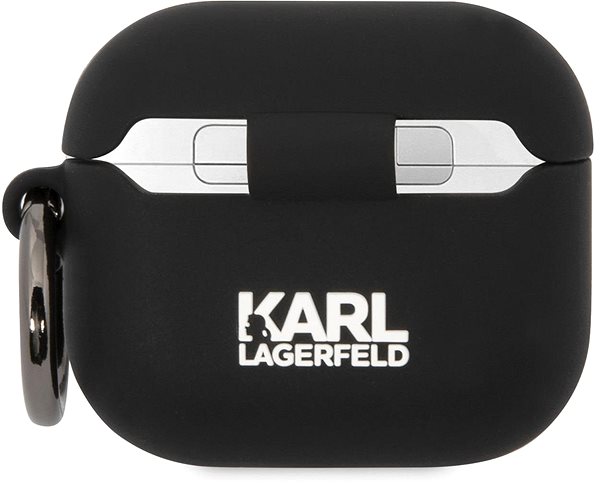 Fülhallgató tok Karl Lagerfeld 3D Logo NFT Choupette Head Airpods 3 Black szilikon tok ...
