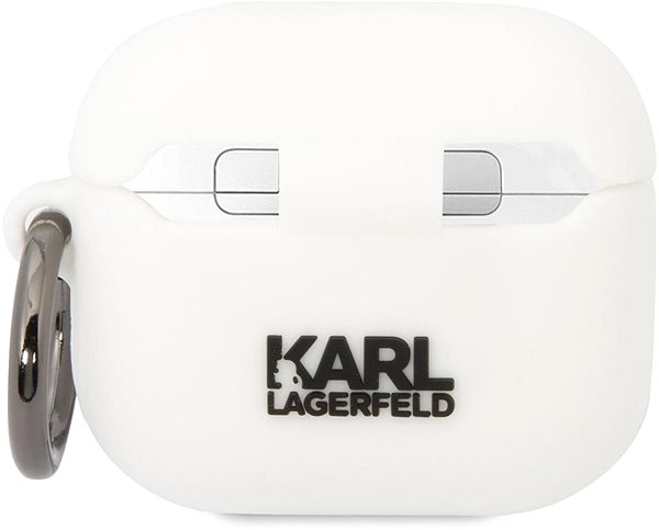 Fülhallgató tok Karl Lagerfeld 3D Logo NFT Choupette Head Airpods 3 White szilikon tok ...