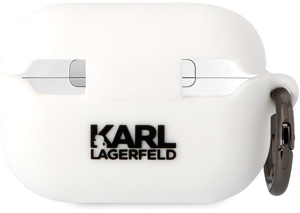 Fülhallgató tok Karl Lagerfeld 3D Logo NFT Choupette Head Airpods Pro 2 White szilikon tok ...