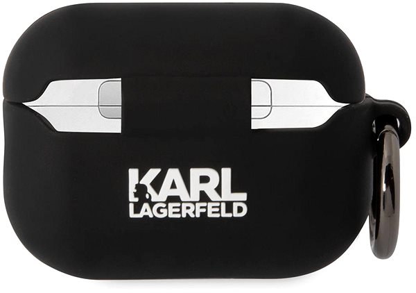 Fülhallgató tok Karl Lagerfeld 3D Logo NFT Choupette Head Airpods Pro 2 fekete szilikon tok ...