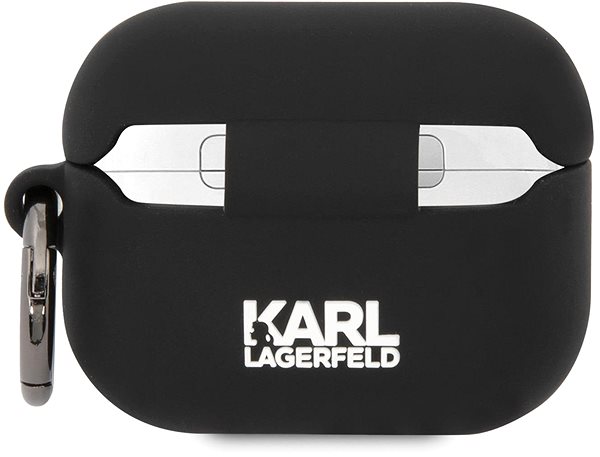 Fülhallgató tok Karl Lagerfeld 3D Logo NFT Choupette Head Airpods Pro Black szilikon tok ...
