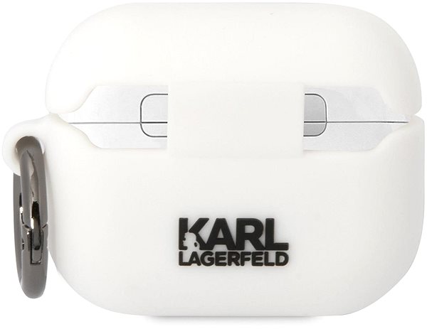 Fülhallgató tok Karl Lagerfeld 3D Logo NFT Choupette Head Airpods Pro White szilikon tok ...