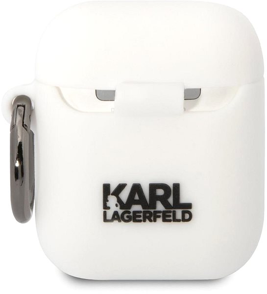 Puzdro na slúchadlá Karl Lagerfeld 3D Logo NFT Choupette Head Silikónové Puzdro na Airpods 1/2 White ...