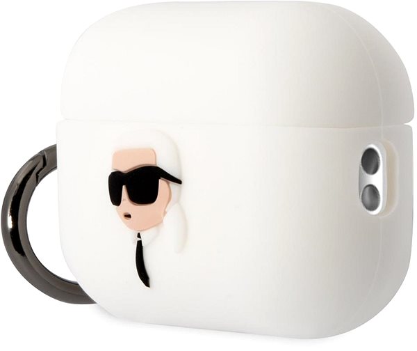 Fülhallgató tok Karl Lagerfeld 3D Logo NFT Karl Head Airpods Pro 2 fehér szilikon tok ...