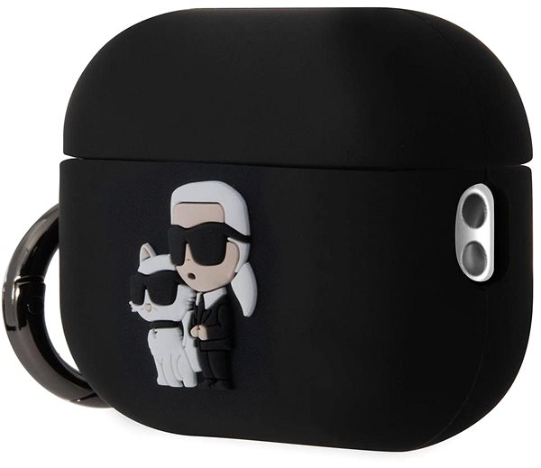Fülhallgató tok Karl Lagerfeld 3D Logo NFT Karl and Choupette  szilikon tok az AirPods Pro 2 készülékhez Black ...