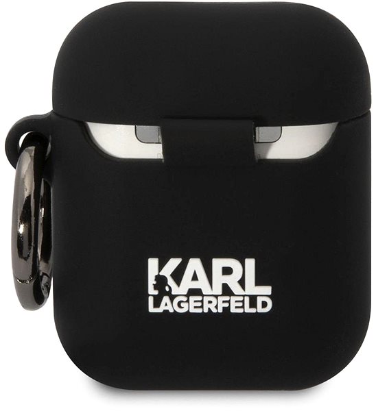 Kopfhörer-Hülle Karl Lagerfeld 3D Logo NFT Karl and Choupette Silikonhülle für AirPods 1/2 Black ...
