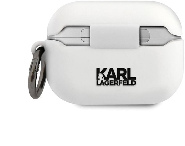 Fülhallgató tok Karl Lagerfeld Karl Head szilikon tok Airpods Pro készülékhez fehér Hátoldal