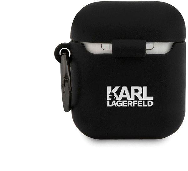 Headphone Case Karl Lagerfeld Rue St Guillaume Silicone Case for Airpods 1/2 Black Back page