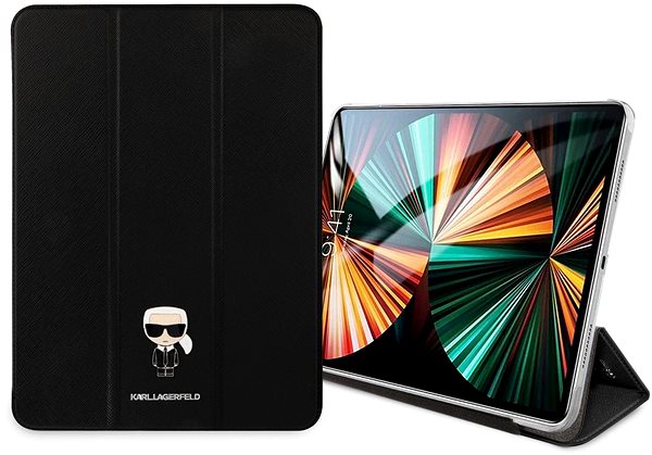 Tablet-Hülle Karl Lagerfeld Metal Saffiano Tasche für Apple iPad Pro 12,9 (2021) Schwarz Lifestyle