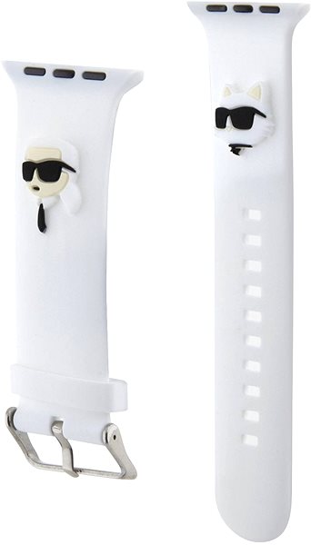 Remienok na hodinky Karl Lagerfeld Karl and Choupette Head NFT na Apple Watch 42/44 White ...