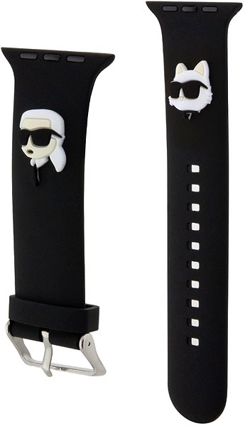 Remienok na hodinky Karl Lagerfeld Karl and Choupette Head NFT na Apple Watch 42/44 Black ...
