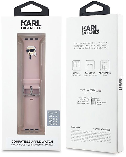 Armband Karl Lagerfeld Karl Head NFT für Apple Watch 42/44/45/46/49 Pink ...