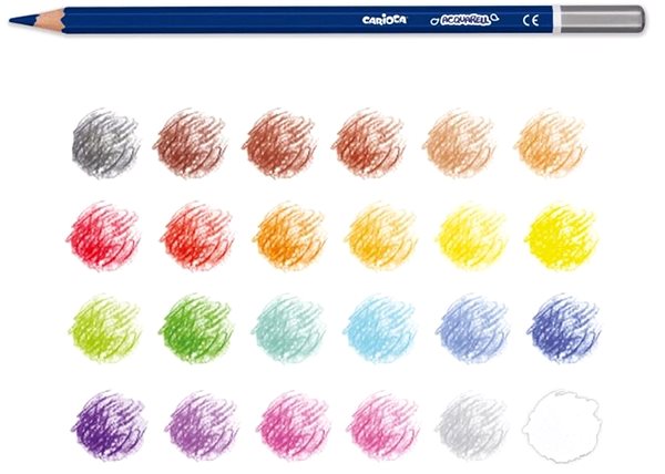 Coloured Pencils Carioca Watercolour Crayons 24 pcs ...
