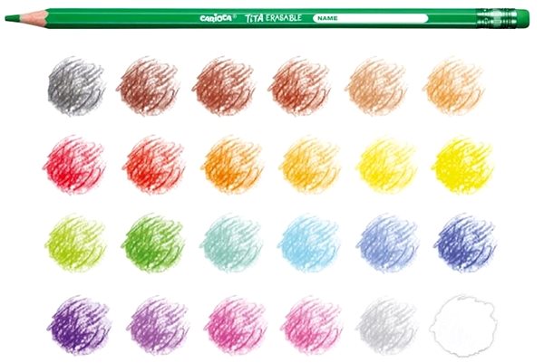 Coloured Pencils Carioca Tita crayons 24 pcs, erasable ...